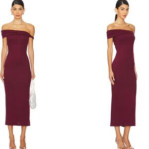 Nia - Clara Dress - Off the Shoulder - Oxblood - M - NWT